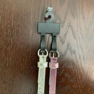 Kids NWT 2 sparkly belts pink/silver